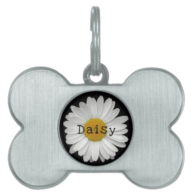 Cute Daisy Flower Namn ID-bricka Husdjur (Framsidan)