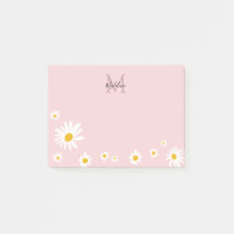 Cute Daisy Flower Rosa Modern Monogram