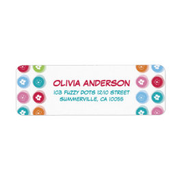 Cute-Daisy och färgade fuzzy Dots Chic Adress Returadress Etikett