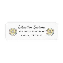 Cute Daisy Return Address Label Returadress Etikett