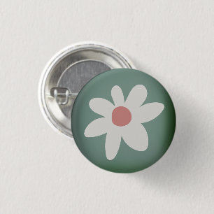 Cute Daisy Wildbloms Rosa White Grönt Hat Knapp