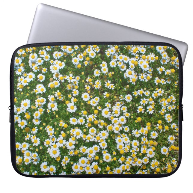 Cute Daisys Funny Söt Flowers Nature Girly Laptop Sleeve (Framsidan)
