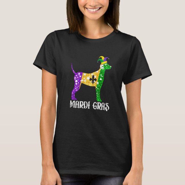 Cute Dalmatian Dog Lover Mardi Gras Party Jester M T Shirt (Framsida)