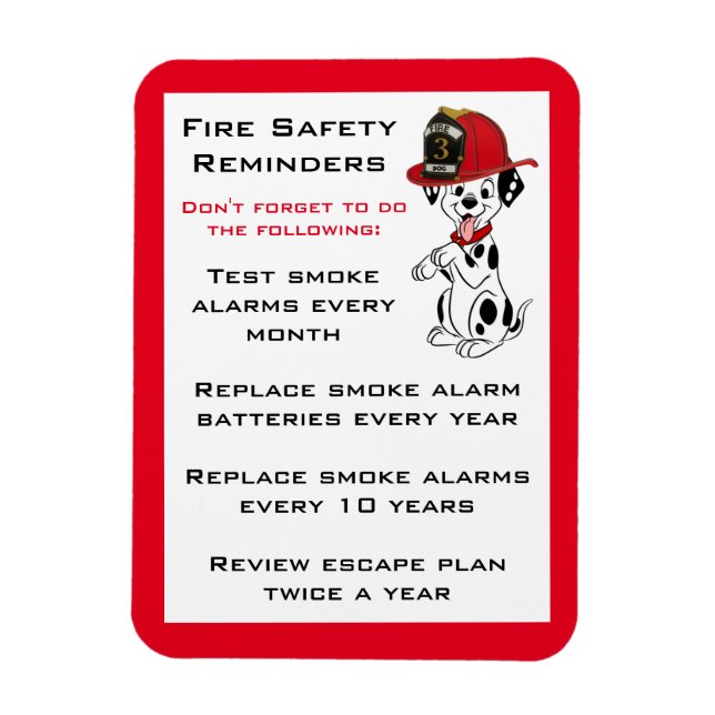 Cute Dalmatian Hund Fire Safety Reminders Magnet (Vertikal)