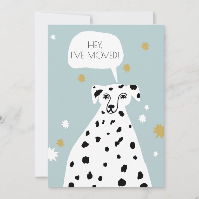 Cute Dalmatian Hund Ny adress Flytta Announcement Inbjudningar (Framsida)
