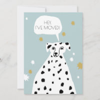 Cute Dalmatian Hund Ny adress Flytta Announcement