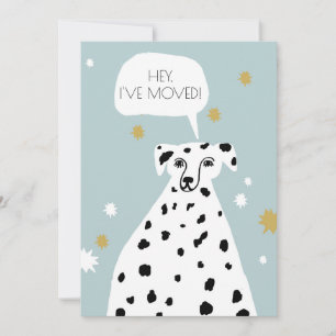 Cute Dalmatian Hund Ny adress Flytta Announcement Inbjudningar