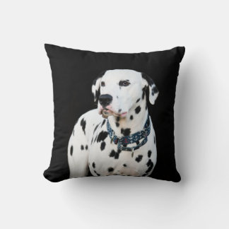 Cute Dalmatian Hund Svarta bakgrund Kudde