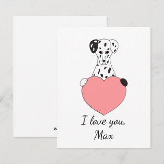 Cute dalmatian i kärlek Valentine Julkort
