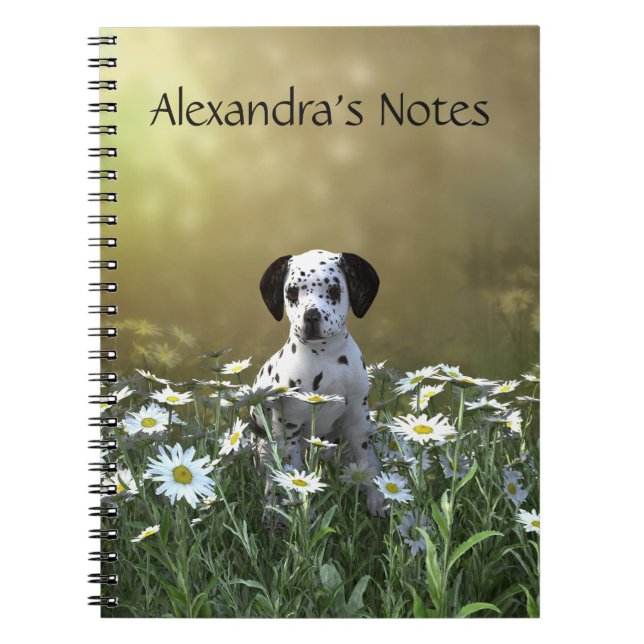 Cute Dalmatian Puppy i Daisy Anteckningsbok (Framsidan)