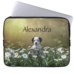 Cute Dalmatian Puppy i Daisy Laptop Fodral