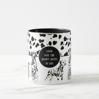 Cute Dalmatians Black & White Lycklig Spots Mugg