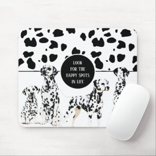Cute Dalmatians Black & White Lycklig Spots Musmatta