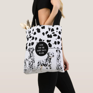 Cute Dalmatians Black & White Lycklig Spots Tygkasse