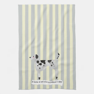 Cute Dalmatien blue och krämstrimlad Kökshandduk