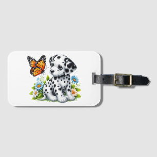 Cute Dalmatien/Butterfly-vänner Bagagebricka