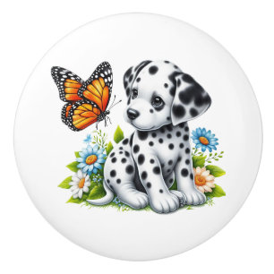 Cute Dalmatien/Butterfly-vänner Knopp