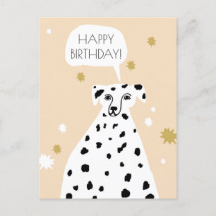Cute Dalmatien Hund Abstrakt Grattis på födelsedag Vykort