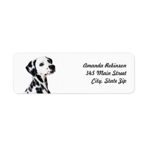 Cute Dalmatien Hund Returadress Etikett