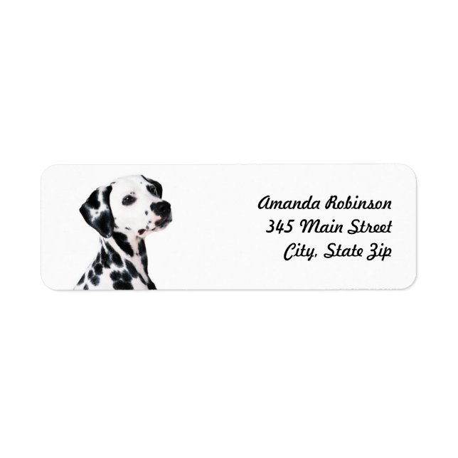 Cute Dalmatien Hund Returadress Etikett (Framsidan)