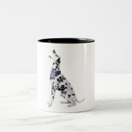 Cute Dalmatien Hund Sitta Två-Tonad Mugg