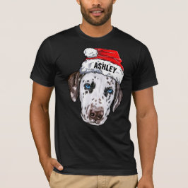 Cute Dalmatien jul Hat Big Hund T Shirt