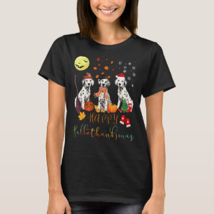 Cute Dalmatien Lycklig Hallothanksmas Familj Xma T Shirt