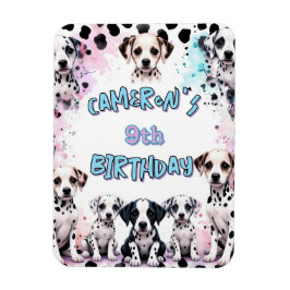 Cute Dalmatien Puppy Birthday Watercolor Magnet