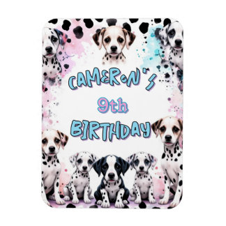 Cute Dalmatien Puppy Birthday Watercolor Magnet