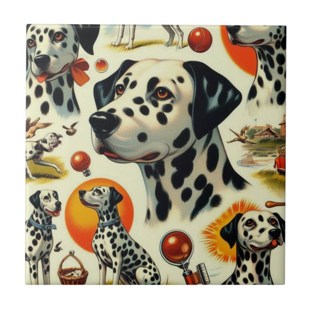 Cute Dalmatien Seamless Kakelplatta (Framsidan)