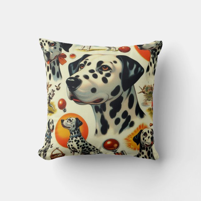 Cute Dalmatien Seamless Kudde (Framsida)