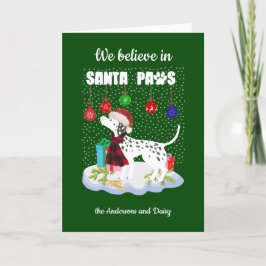 Cute Dalmatien Tro jultomten Tassar jul Helgkort