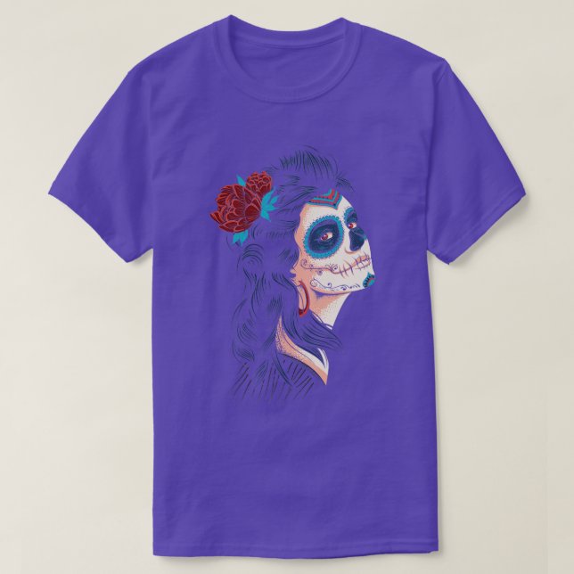 Cute Dam i den döde La Calavera Catrina T Shirt (Design framsida)
