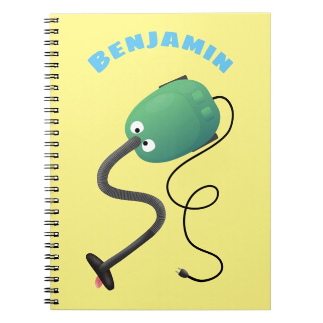 Cute dammsugare tecknad humor anteckningsbok (Framsidan)