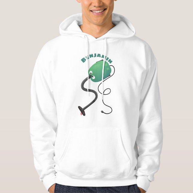 Cute dammsugare tecknad humor hoodie (Framsida)