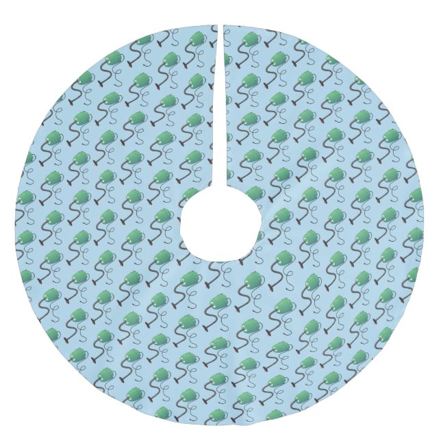 Cute dammsugare tecknad humor julgransmatta borstad polyester (Framsidan)