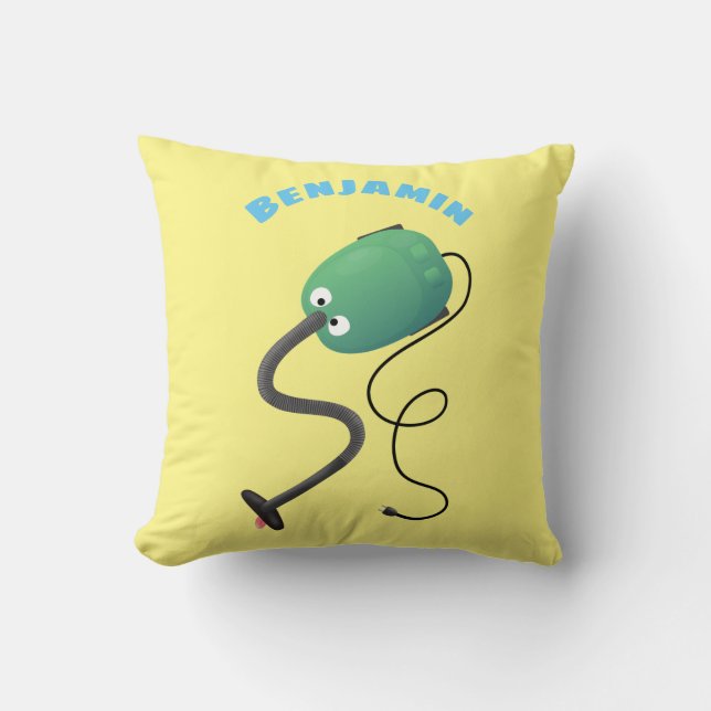 Cute dammsugare tecknad humor kudde (Framsida)