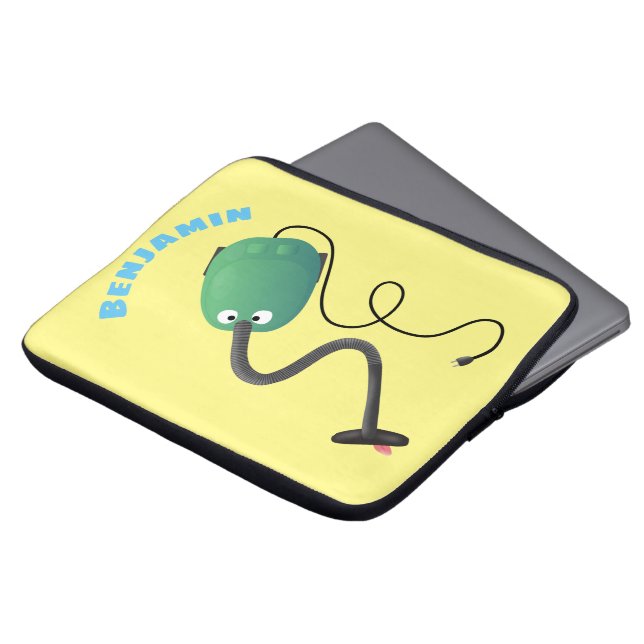 Cute dammsugare tecknad humor laptop fodral (Framsida topp)