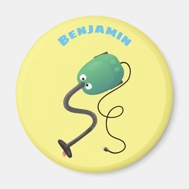 Cute dammsugare tecknad humor magnet (Framsidan)