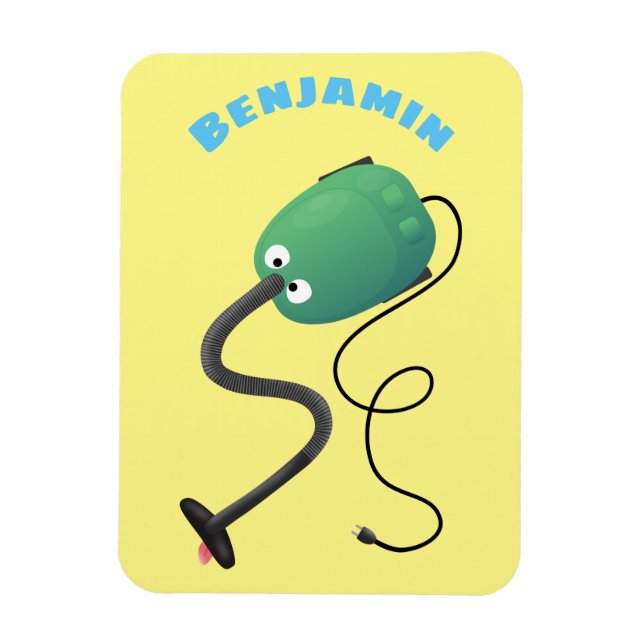 Cute dammsugare tecknad humor magnet (Vertikal)