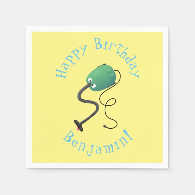 Cute dammsugare tecknad humor pappersservett (Framsidan)