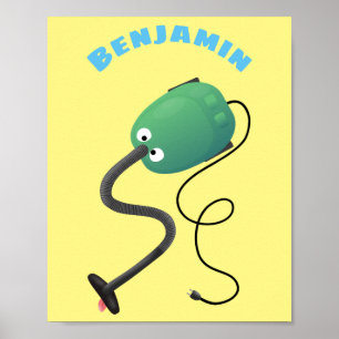 Cute dammsugare tecknad humor poster