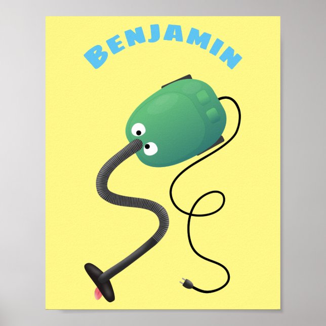 Cute dammsugare tecknad humor poster (Framsidan)