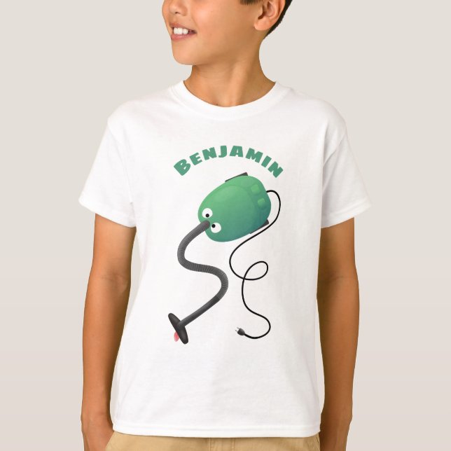Cute dammsugare tecknad humor t shirt (Framsida)