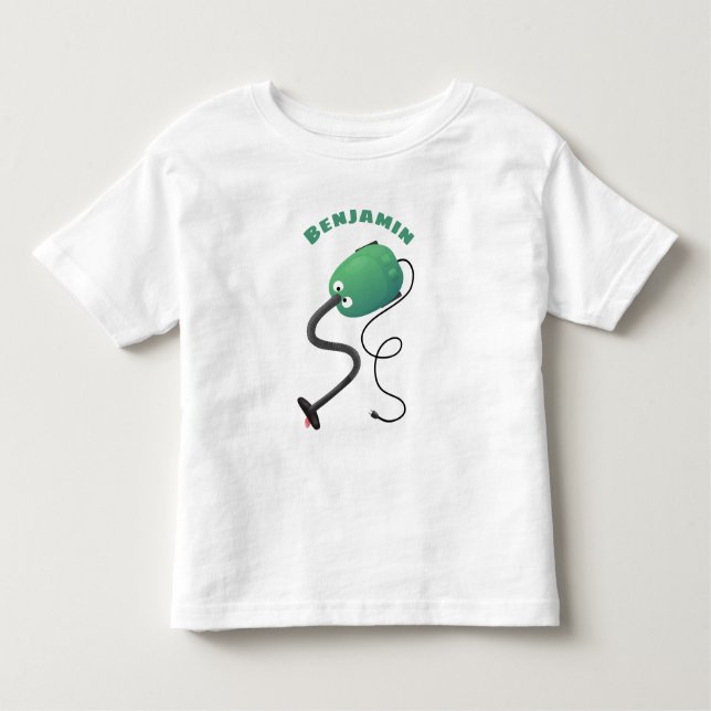 Cute dammsugare tecknad humor t shirt (Framsida)