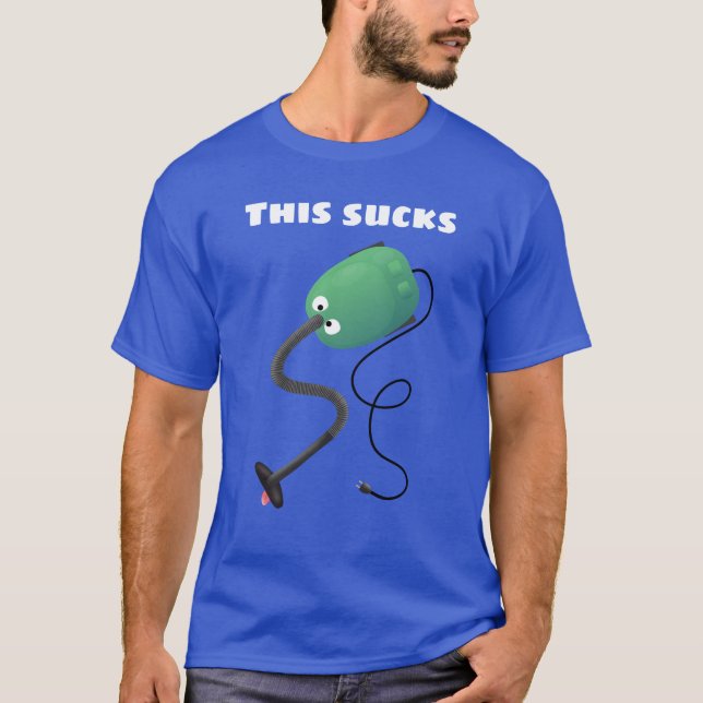 Cute dammsugare tecknad humor t shirt (Framsida)