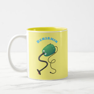 Cute dammsugare tecknad humor Två-Tonad mugg