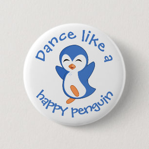 Cute Dance som en Lycklig Penguin Knapp