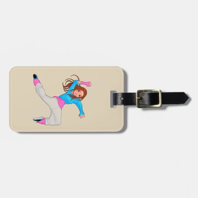 Cute dancer-flickan hip hop bagagebricka (Horisontell Framsida)