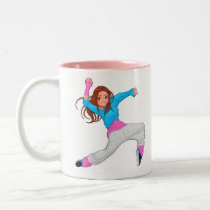 Cute dancer hip hop Två-Tonad mugg